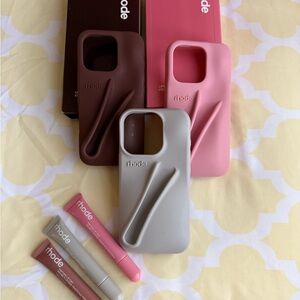 Rhode Silicone iPhone 16Pro Cases and Lip Tint Bundle